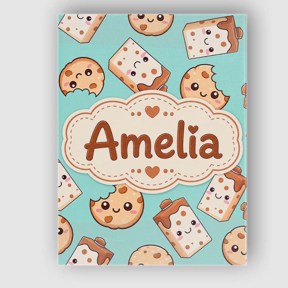 Personalised Name Cute Kawaii Cookies and Custom  Unique Gift Idea Elegant Feature Canvas Wall Art Print Decor Picture Ready to Hang