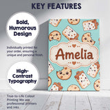 Personalised Name Cute Kawaii Cookies and Custom  Unique Gift Idea Elegant Feature Canvas Wall Art Print Decor Picture Ready to Hang