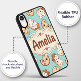Cute Kawaii Cookies and Milk Cartons on Mint Custom Name Protective Phone Case Mobile Cover Durable Everyday Smartphone Shock Resistant