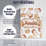 Personalised Name Cute Kawaii Cookies and Custom  Unique Gift Idea Elegant Feature Canvas Wall Art Print Decor Picture Ready to Hang