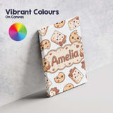 Personalised Name Cute Kawaii Cookies and Custom  Unique Gift Idea Elegant Feature Canvas Wall Art Print Decor Picture Ready to Hang