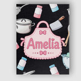 Personalised Name Cute Kawaii Utensils and Custom  Unique Gift Idea Elegant Feature Canvas Wall Art Print Decor Picture Ready to Hang