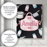 Personalised Name Cute Kawaii Utensils and Custom  Unique Gift Idea Elegant Feature Canvas Wall Art Print Decor Picture Ready to Hang