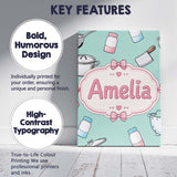 Personalised Name Kawaii Utensils Apron and Custom  Bespoke Interior Contemporary Canvas Wall Art Print Decor Picture Ready to Hang