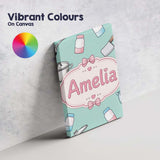 Personalised Name Kawaii Utensils Apron and Custom  Bespoke Interior Contemporary Canvas Wall Art Print Decor Picture Ready to Hang