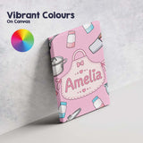 Personalised Name Kawaii Utensils Apron and Custom  Bespoke Interior Contemporary Canvas Wall Art Print Decor Picture Ready to Hang