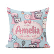 Custom Name Kawaii Tools Mixer Cake and Cupcake on Blue Seamless Square Filled Cushion Throw Pillow Sofa Bed Home Decor Zip Washable UK Made