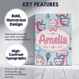 Personalised Name Kawaii Baking Tools Mixer Custom  Bespoke Interior Contemporary Canvas Wall Art Print Decor Picture Ready to Hang