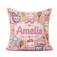 Custom Name Kawaii Baking Mixer Cake and Tools on Peach Seamless Square Filled Cushion Throw Pillow Sofa Bed Home Decor Zip Washable UK Made