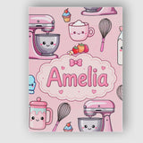 Personalised Name Kawaii Baking Mixer Cake Custom  Unique Gift Idea Elegant Feature Canvas Wall Art Print Decor Picture Ready to Hang