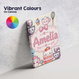 Personalised Name Kawaii Baking Mixer Cake Custom  Unique Gift Idea Elegant Feature Canvas Wall Art Print Decor Picture Ready to Hang