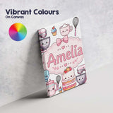 Personalised Name Kawaii Baking Mixer Cake Custom  Unique Gift Idea Elegant Feature Canvas Wall Art Print Decor Picture Ready to Hang