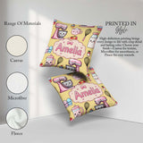 Custom Name Kawaii Baking Mixer Cake and Cupcake Tools on Yellow Square Filled Cushion Throw Pillow Sofa Bed Home Decor Zip Washable UK Made