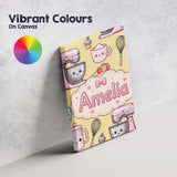 Personalised Name Kawaii Baking Mixer Cake Custom  Unique Gift Idea Elegant Feature Canvas Wall Art Print Decor Picture Ready to Hang