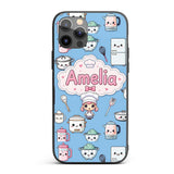 Kawaii Chef Girl Cooking Utensils Printed Design Custom Name Protective Phone Case Mobile Cover Durable Everyday Smartphone Shock Resistant