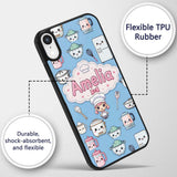 Kawaii Chef Girl Cooking Utensils Printed Design Custom Name Protective Phone Case Mobile Cover Durable Everyday Smartphone Shock Resistant