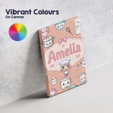 Personalised Name Kawaii Chef Girl Cooking Custom  Unique Gift Idea Elegant Feature Canvas Wall Art Print Decor Picture Ready to Hang
