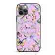 Pastel Watercolor Butterflies Lavender Background Custom Name Protective Phone Case Mobile Cover Durable Everyday Smartphone Shock Resistant