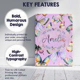 Personalised Name Pastel Watercolor Butterflies Lavender Background Custom Canvas Wall Art Print Decor Picture Ready to Hang