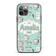 Kawaii Chef Girl Cooking Utensils Printed Design Custom Name Protective Phone Case Mobile Cover Durable Everyday Smartphone Shock Resistant