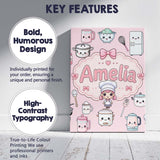 Personalised Name Kawaii Chef Girl Cooking Custom  Unique Gift Idea Elegant Feature Canvas Wall Art Print Decor Picture Ready to Hang