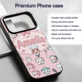 Kawaii Chef Girl Cooking Utensils Printed Design Custom Name Protective Phone Case Mobile Cover Durable Everyday Smartphone Shock Resistant