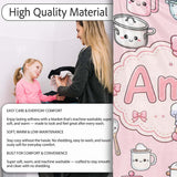 Kawaii  Chef Girl Cooking Utensils on Pink Seamless Pattern  Personalised Custom Name Super Soft Fleece Blanket Bed Sofa Throw