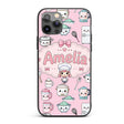 Kawaii Chef Girl Cooking Utensils on Soft Pink Custom Name Protective Phone Case Mobile Cover Durable Everyday Smartphone Shock Resistant