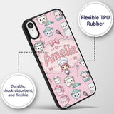 Kawaii Chef Girl Cooking Utensils on Soft Pink Custom Name Protective Phone Case Mobile Cover Durable Everyday Smartphone Shock Resistant