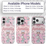 Kawaii Chef Girl Cooking Utensils on Soft Pink Custom Name Protective Phone Case Mobile Cover Durable Everyday Smartphone Shock Resistant