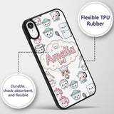 Cute Kawaii Chef Girl Cooking Printed Design Custom Name Protective Phone Case Mobile Cover Durable Everyday Smartphone Shock Resistant
