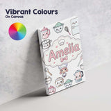 Personalised Name Cute Kawaii Chef Girl Custom  Modern Room Accent Elegant Feature Canvas Wall Art Print Decor Picture Ready to Hang