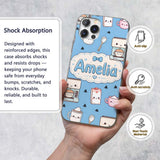 Cute Kawaii Coffee Maker Milk Carton Cups Sky Custom Name Protective Phone Case Mobile Cover Durable Everyday Smartphone Shock Resistant