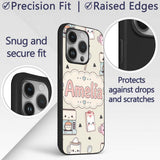 Cute Kawaii Coffee Maker Milk Carton Cups Cream Custom Name Protective Phone Case Mobile Cover Durable Everyday Smartphone Shock Resistant