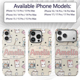 Cute Kawaii Coffee Maker Milk Carton Cups Cream Custom Name Protective Phone Case Mobile Cover Durable Everyday Smartphone Shock Resistant