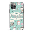 Kawaii Coffee Maker Milk Carton Cups Mint Green Custom Name Protective Phone Case Mobile Cover Durable Everyday Smartphone Shock Resistant