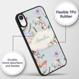 Pastel Watercolor Butterflies Pale Printed Design Custom Name Protective Phone Case Mobile Cover Durable Everyday Smartphone Shock Resistant