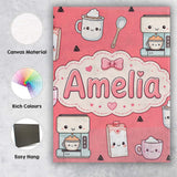 Personalised Name Cute Kawaii Coffee Maker Custom  Unique Gift Idea Elegant Feature Canvas Wall Art Print Decor Picture Ready to Hang