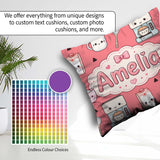 Custom Name Cute Kawaii Milk Carton Cups Red Background Seamless Square Filled Cushion Throw Pillow Sofa Bed Home Decor Zip Washable UK Made