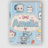 Personalised Name Cute Kawaii Mixer Kettle Custom  Unique Gift Idea Elegant Feature Canvas Wall Art Print Decor Picture Ready to Hang
