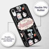 Cute Kawaii Mixer Kettle Fruits Black Background Custom Name Protective Phone Case Mobile Cover Durable Everyday Smartphone Shock Resistant