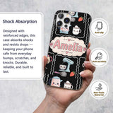 Cute Kawaii Mixer Kettle Fruits Black Background Custom Name Protective Phone Case Mobile Cover Durable Everyday Smartphone Shock Resistant