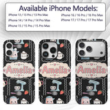 Cute Kawaii Mixer Kettle Fruits Black Background Custom Name Protective Phone Case Mobile Cover Durable Everyday Smartphone Shock Resistant