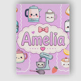 Personalised Name Cute Kawaii Mixer Kettle Custom  Unique Gift Idea Elegant Feature Canvas Wall Art Print Decor Picture Ready to Hang