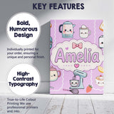 Personalised Name Cute Kawaii Mixer Kettle Custom  Unique Gift Idea Elegant Feature Canvas Wall Art Print Decor Picture Ready to Hang