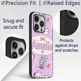 Cute Kawaii Mixer Kettle Fruits Purple Background Custom Name Protective Phone Case Mobile Cover Durable Everyday Smartphone Shock Resistant