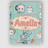 Personalised Name Cute Kawaii Mixer Kettle Custom  Unique Gift Idea Elegant Feature Canvas Wall Art Print Decor Picture Ready to Hang