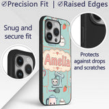 Cute Kawaii Mixer Kettle Fruits Mint Background Custom Name Protective Phone Case Mobile Cover Durable Everyday Smartphone Shock Resistant