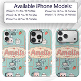 Cute Kawaii Mixer Kettle Fruits Mint Background Custom Name Protective Phone Case Mobile Cover Durable Everyday Smartphone Shock Resistant