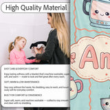 Cute Kawaii  Mixer Kettle Fruits Mint Background Seamless  Personalised Custom Name Super Soft Fleece Blanket Bed Sofa Throw